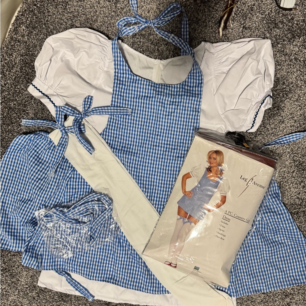 Leg Avenue Blue and White Gingham Costume